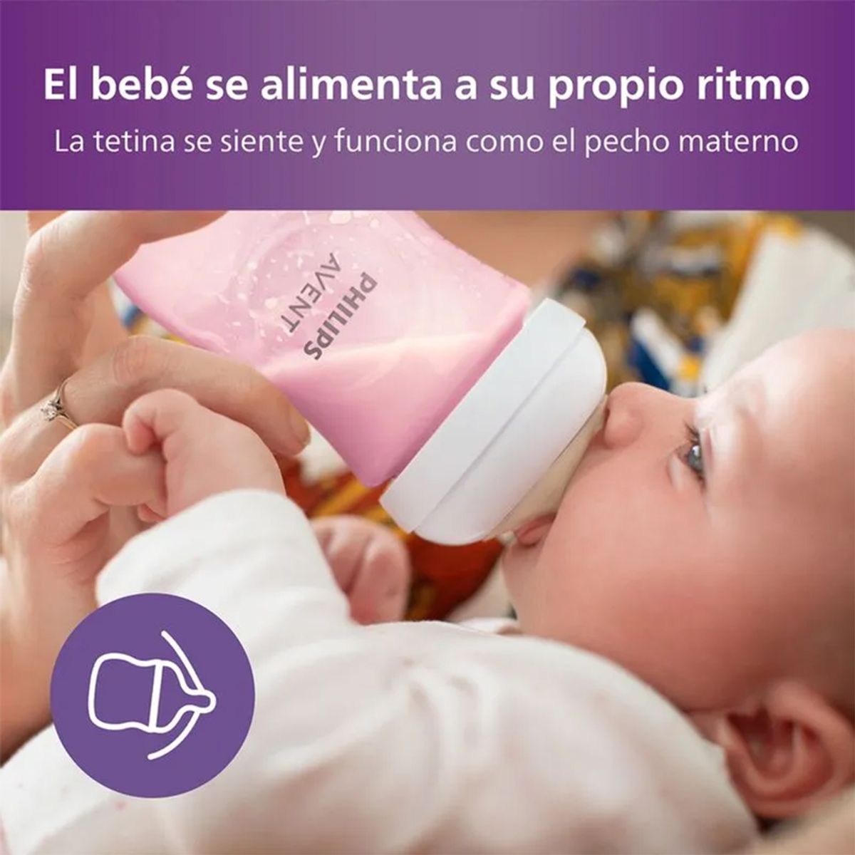 AVENT - Set de 3 Mamaderas (125, 260, 330 ml) Pink Philips Avent