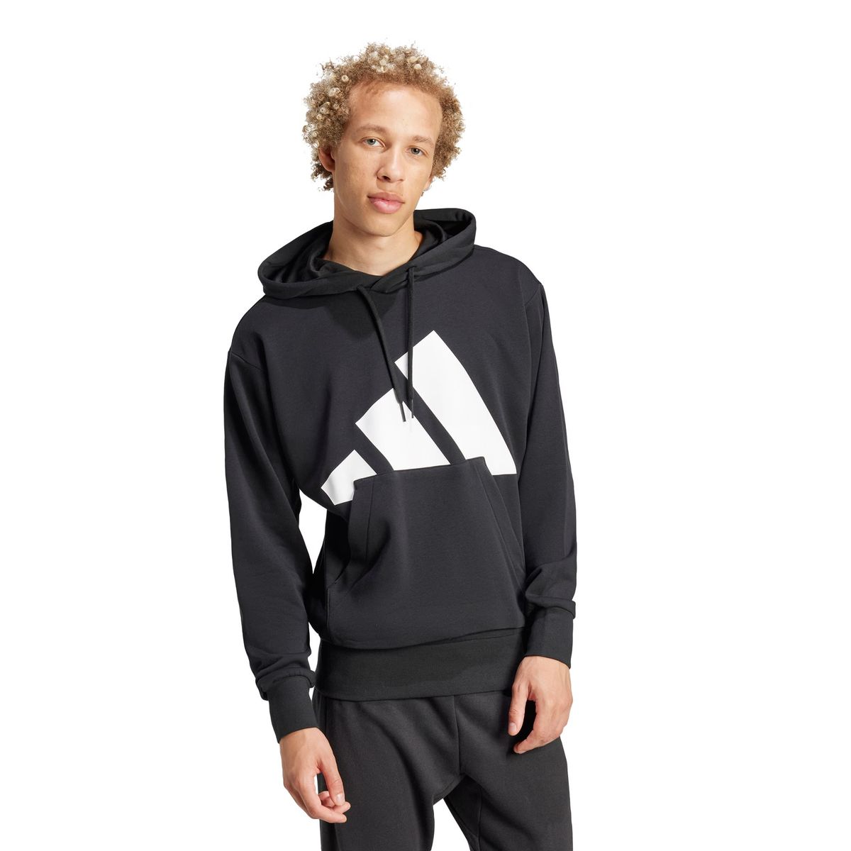 ADIDAS - Buzo con Capucha Essentials Logo Grande Felpa Francesa