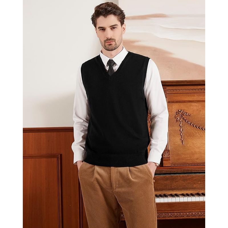 JAYSON - Sweater clásico hombre Sin Mangas Cuello En V Ejecutivo