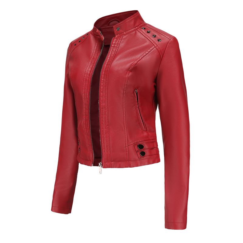 RURUTOTO - Chaqueta Biker PU Mujer Beige.