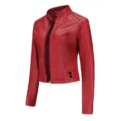 RURUTOTO - Chaqueta Biker PU Mujer Beige.