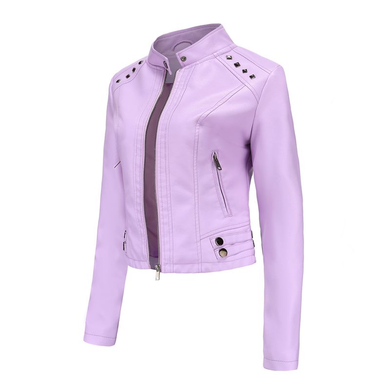 RURUTOTO - Chaqueta Biker PU Mujer Beige.