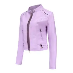 RURUTOTO - Chaqueta Biker PU Mujer Beige.