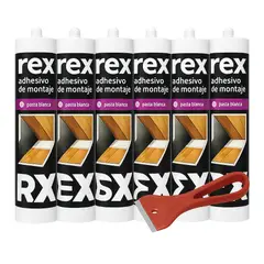 AREX - Silicona de montaje Sellante Adhesivo 6 UNIDADES