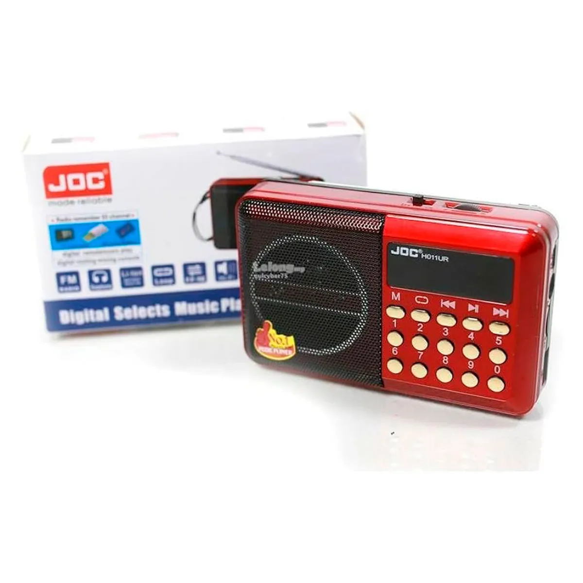 GENERICO - Radio Portátil Recargable Usb Bluetooth Jac Emergencia Rojo