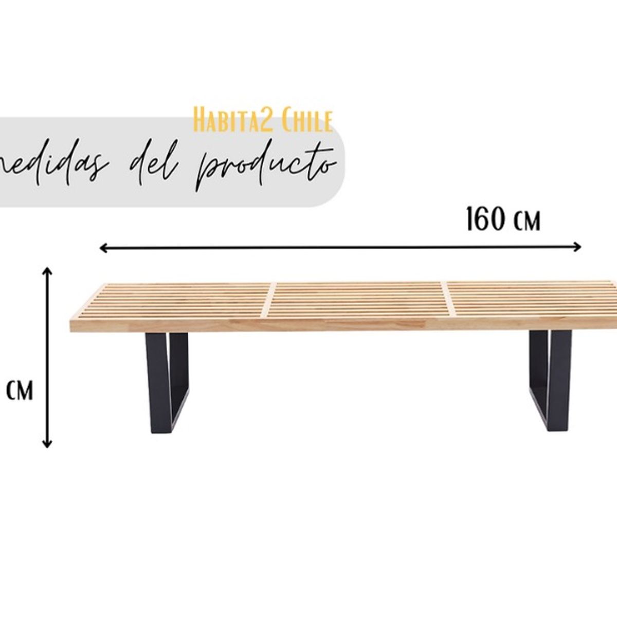 HABITA2 CHILE - BANQUETA BOHO MADERA NATURAL 160X46X35