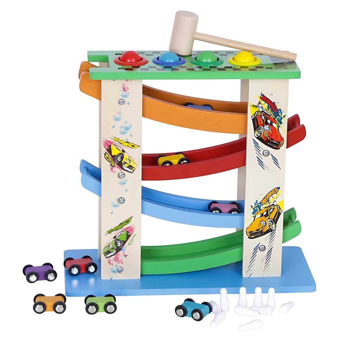 PELLITOS - PISTA DE AUTO 4 CAIDAS CON GOLPEADOR