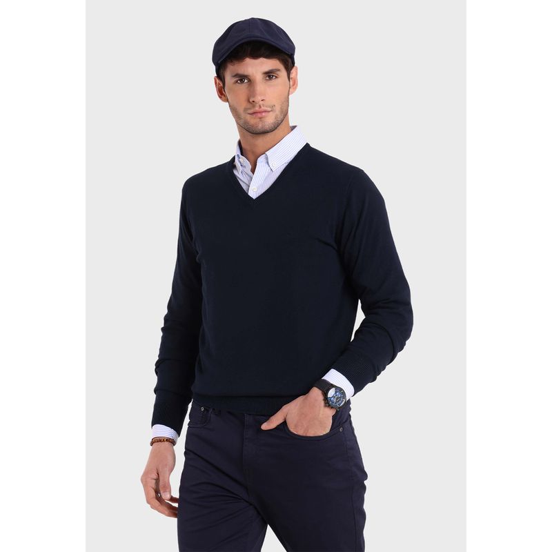 JAYSON - Sweater Manga Larga Ejecutivo Hombre Cuello En V clasico