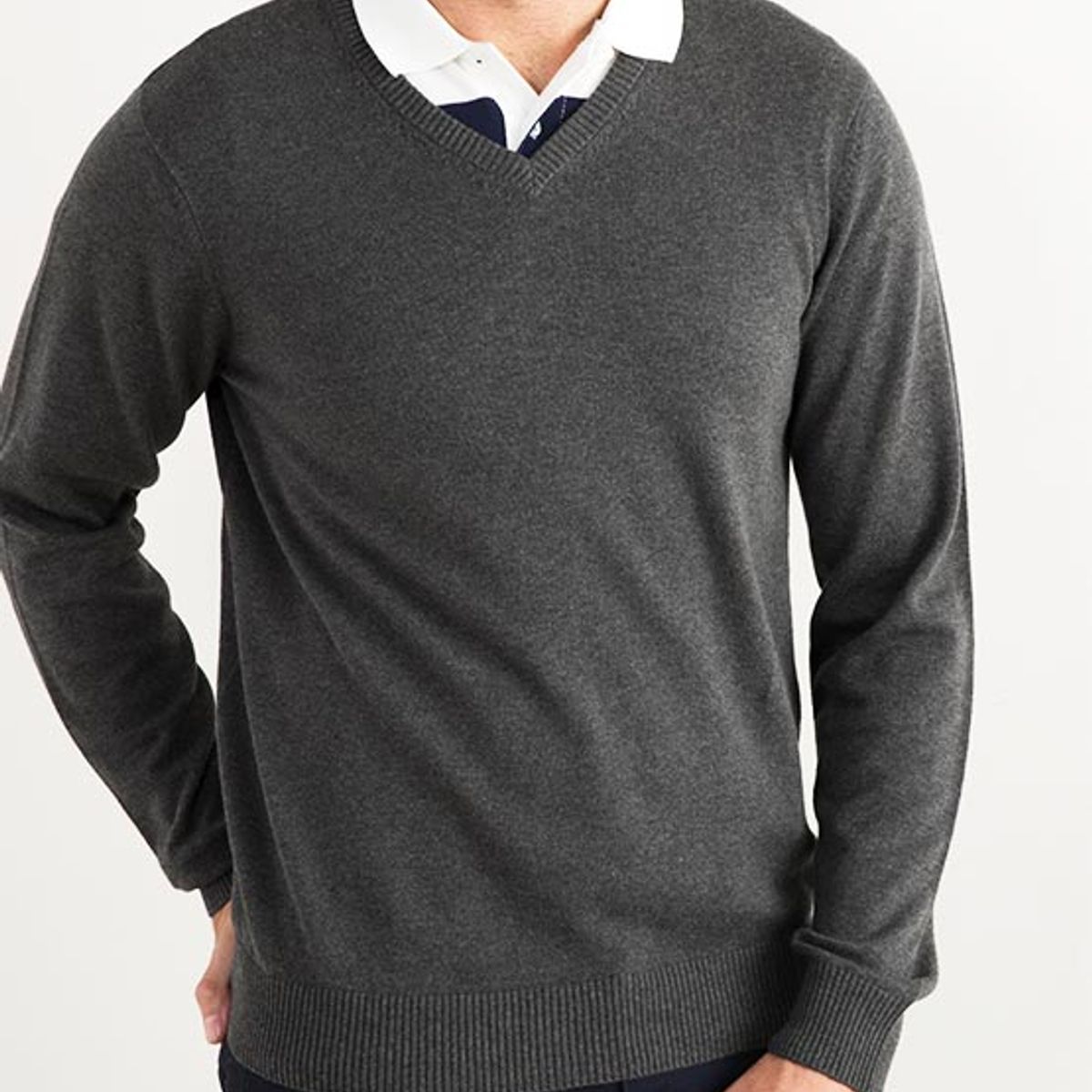 JAYSON - Sweater Manga Larga Ejecutivo Hombre Cuello En V clasico