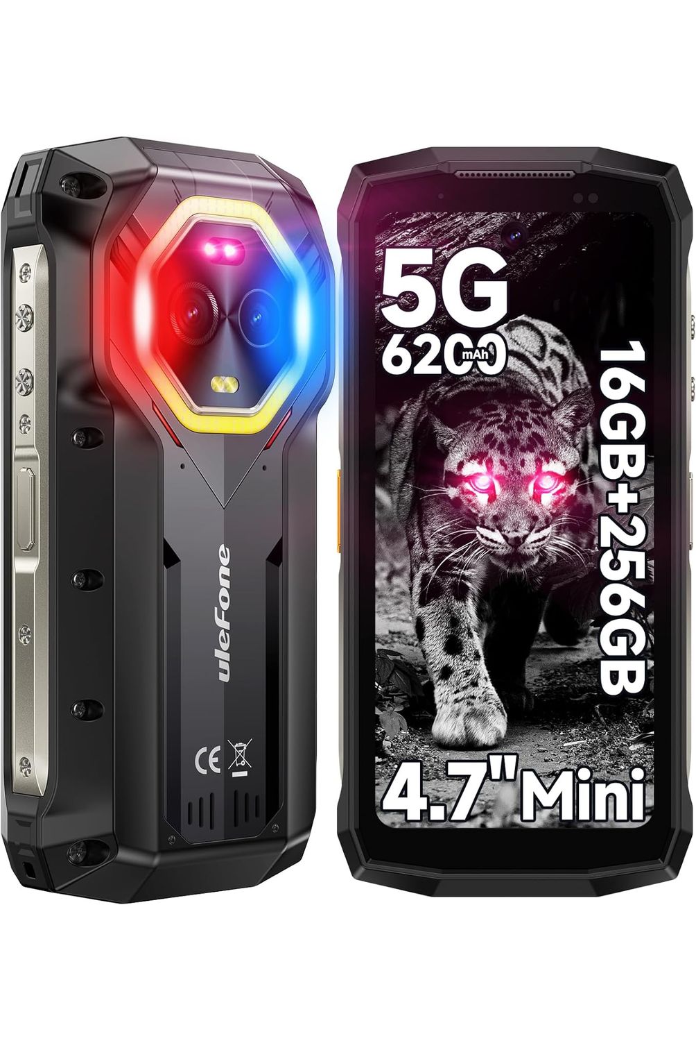 ULEFONE Celular Ulefone ARMOR MINI 20 PRO 16GB+256GB-Negro