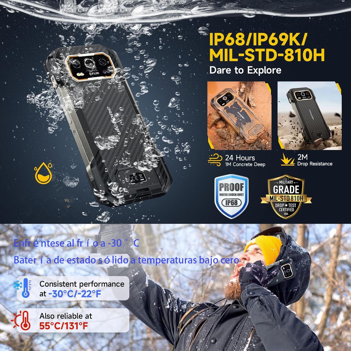 ULEFONE - Celular Ulefone ARMOR 27 24GB+256GB-Negro