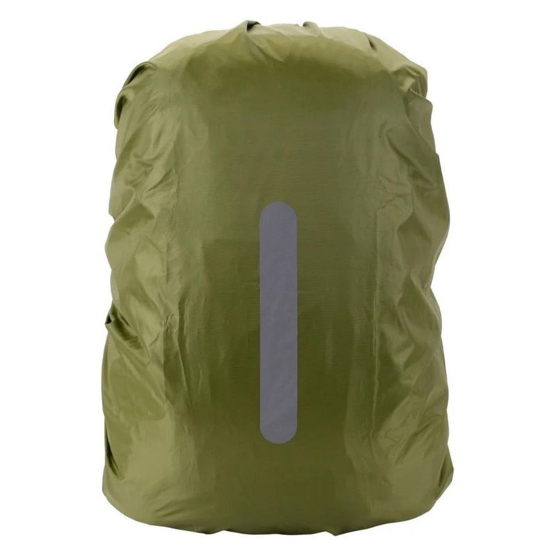 GENERICO - Cubre Mochila Cobertor Impermeable Reflectante Funda 60lts Verde Musgo