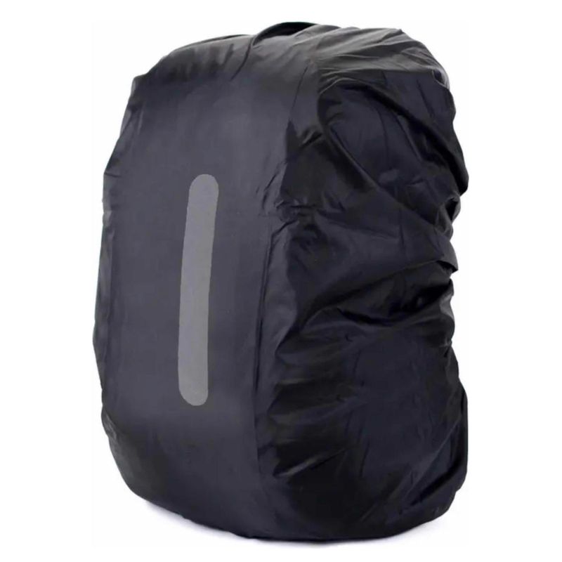GENERICO - Cubre Mochila Cobertor Impermeable Reflectante Funda 60lts Negro