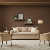 Living 311 Arthur Beige claro sofa 3 cuerpos resortes + 2 sitiales