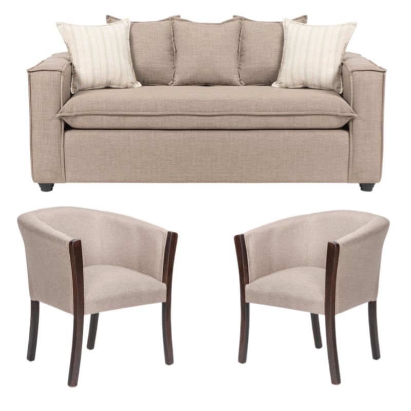 SITIAL HOME - Living 311 Arthur Beige sofa 3 cuerpos resortes + 2 sitiales