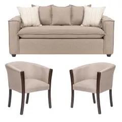 SITIAL HOME - Living 311 Arthur Beige sofa 3 cuerpos resortes + 2 sitiales