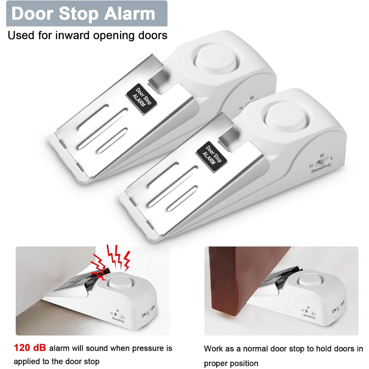 EDWINAYY - Tope Para Puerta Con Sensor Alarma Antirrobo Seguridad