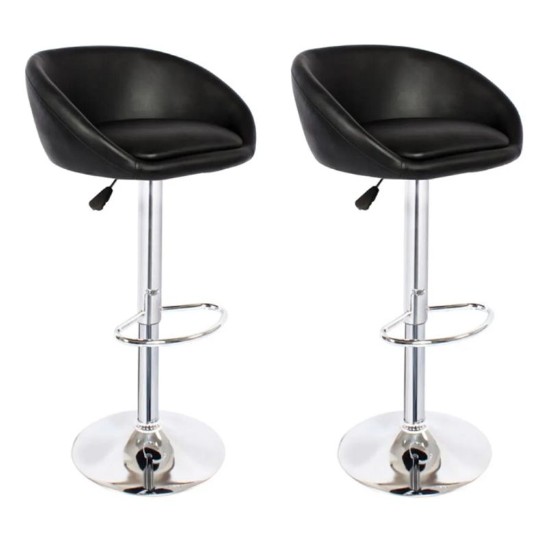 ARTIHOGAR - Pack Sillas Bar Taburete Ecocuero Americana Negra