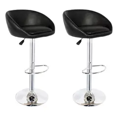ARTIHOGAR - Pack Sillas Bar Taburete Ecocuero Americana Negra