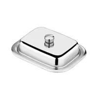 Mantequillera Rotonda rectangular de acero inoxidable con tapa