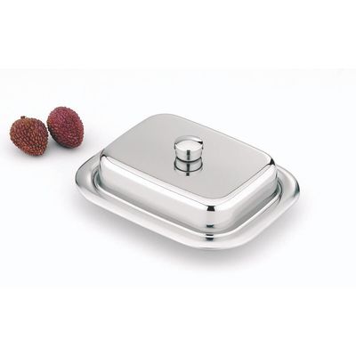 Imagen 2 del producto Mantequillera Rotonda rectangular de acero inoxidable con tapa