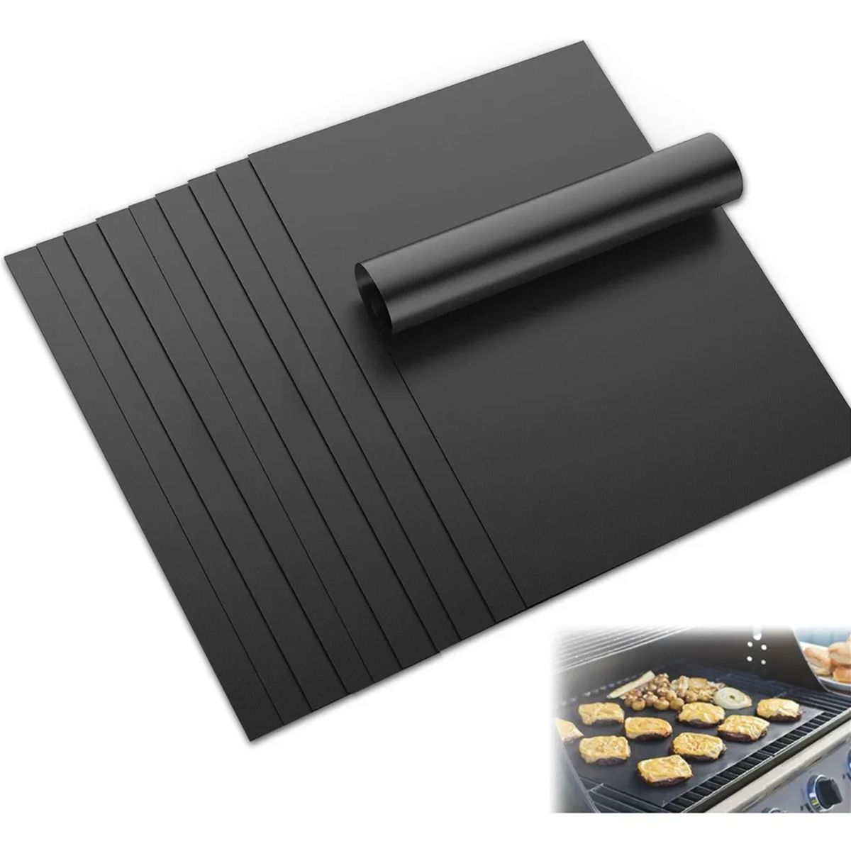 EDWINAYY - 10pcs Tapete De Teflón Lamina Horno Estera Barbacoa 30x40cm