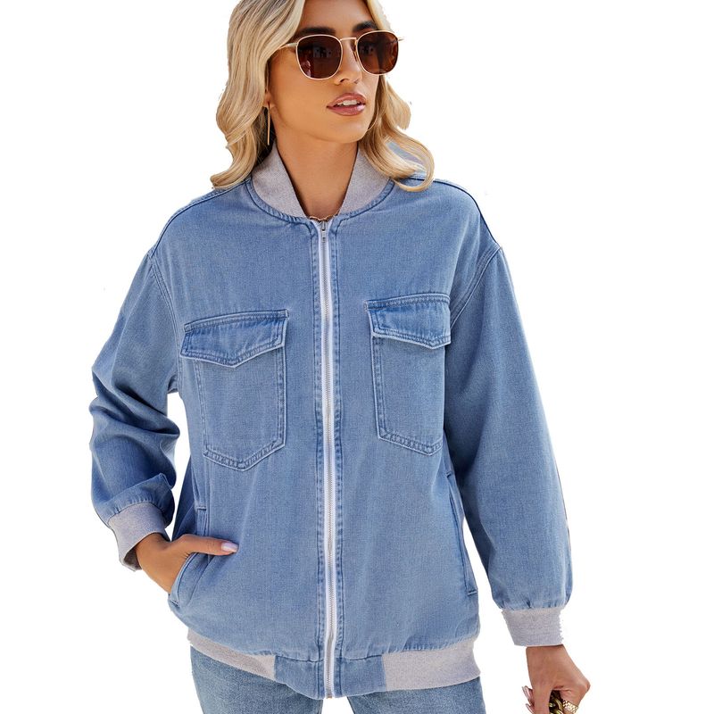 RURUTOTO - Chaqueta de Jeans Mujer Azul