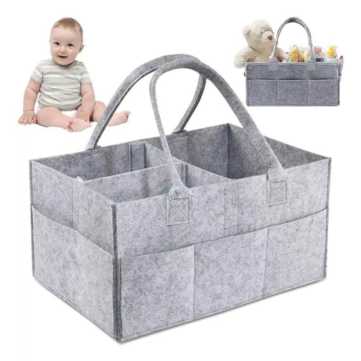 GENERICO - Organizador De Pañales Para Bebé - Canasto Multiusos