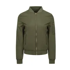 RURUTOTO - Chaqueta bomber casual para mujer Negro.