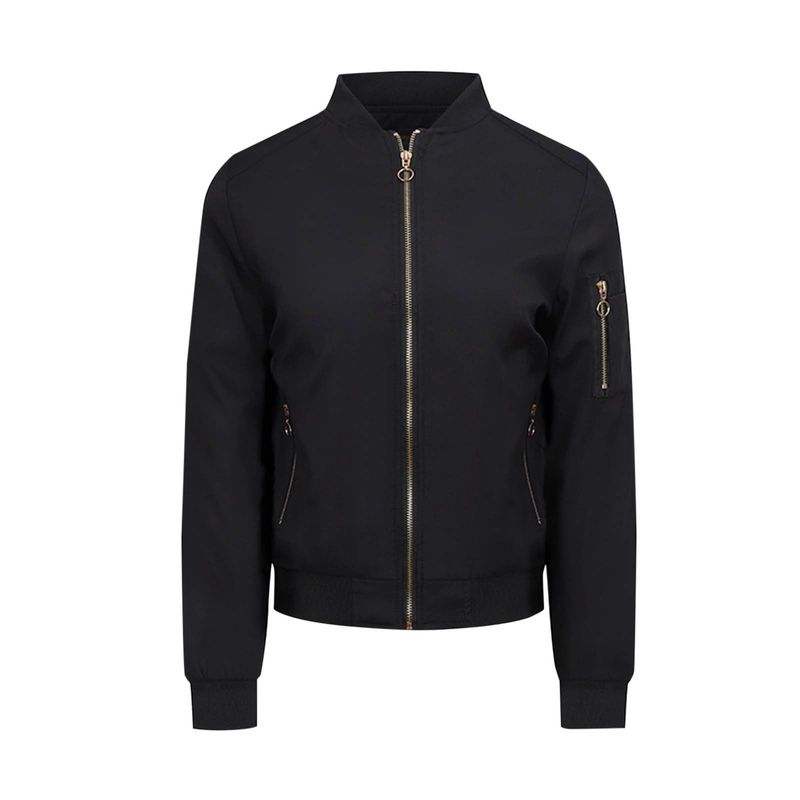 RURUTOTO - Chaqueta bomber casual para mujer Negro.