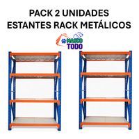 Pack 2 Estantes Metálico Rack Industrial Bodega 150x200x50cm