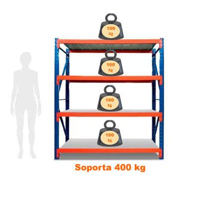 Imagen 2 del producto Pack 2 Estantes Metálico Rack Industrial Bodega 150x200x50cm