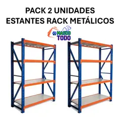 MASCO TODO - Pack 2 Estantes Metálico Rack Industrial Bodega 120x200x50cm