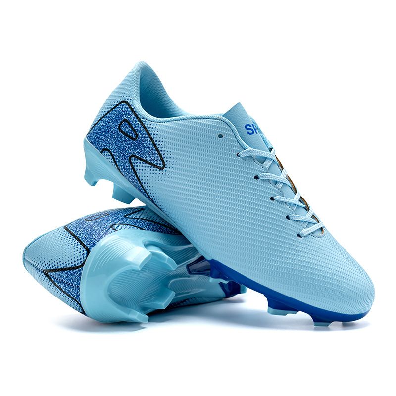 DANWEILE - Zapatos de entrenamiento de fútbol de caña baja con cordones Azul.