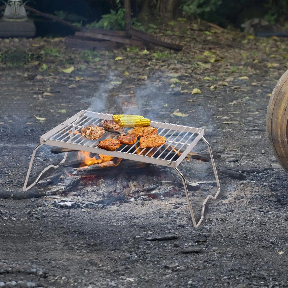 GENERICO - Parrilla Plegable Para Barbacoa Soporte Para Ollas De Camping