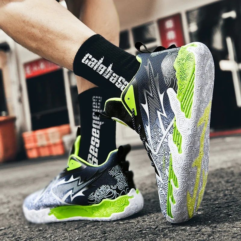 DANWEILE - zapatos baloncesto para hombre cómodas y transpirables Negro y Verde.