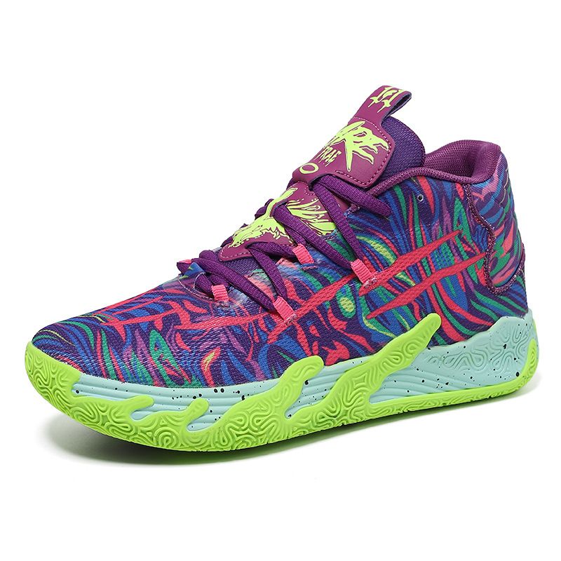 DANWEILE - Basketball Shoes Breathable Confortable Zapatos Verde púrpura.