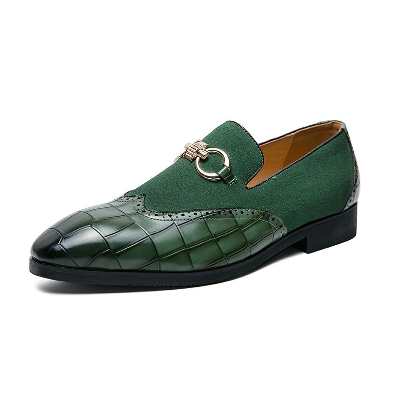 DANWEILE - Zapatos casuales clásicos de ante para hombre - Verde.