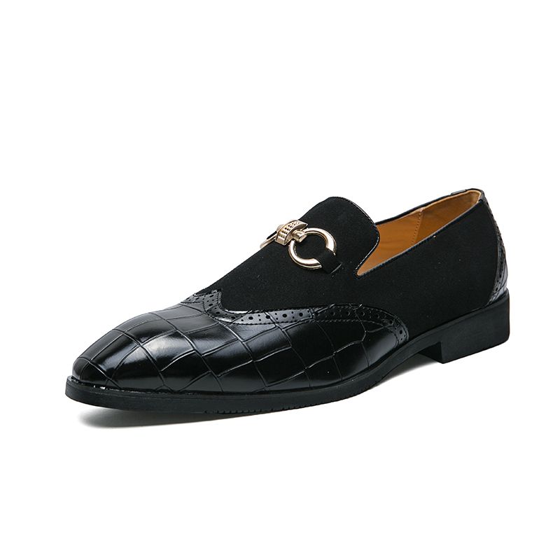 DANWEILE - Zapatos casuales clásicos de ante para hombre - Negro.