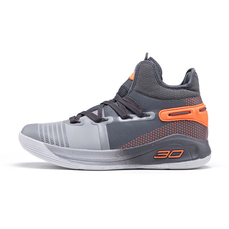 DANWEILE - Basketball Superficie de malla Hombre alumno zapato-naranja grisáceo