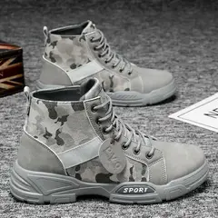 DANWEILE - Zapatos altos antideslizantes y resistentes al desgaste hombre Gris.