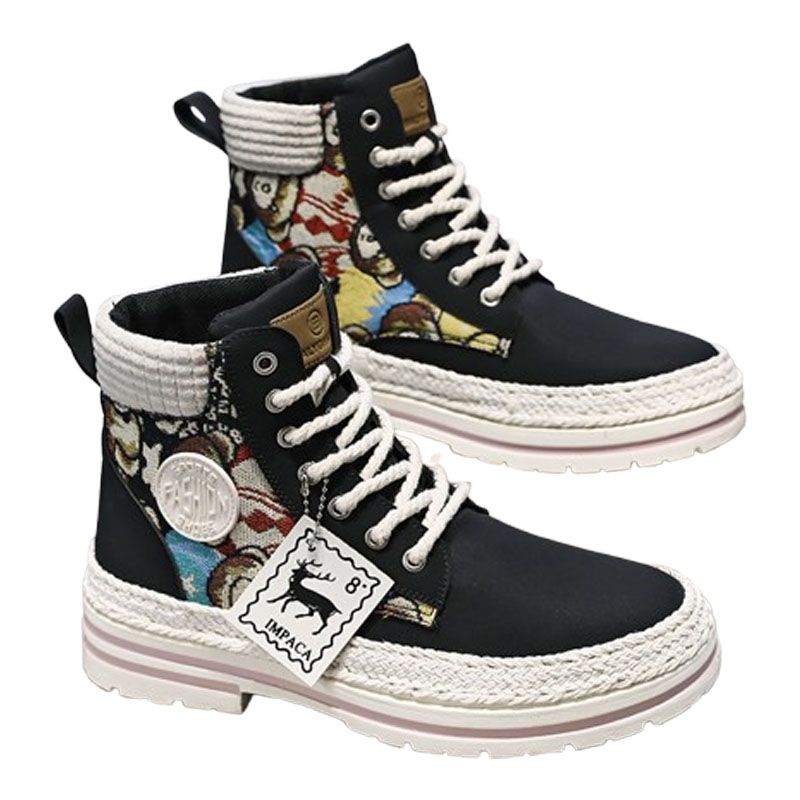 DANWEILE - Zapatillas deportivas casuales de caña alta para hombre Negro.