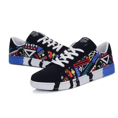 DANWEILE - Zapatillas Azul con grafiti elegantes para hombre