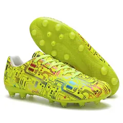 DANWEILE - Zapatos de fútbol entrenamiento TF con punta larga para jóvenes-Verde.