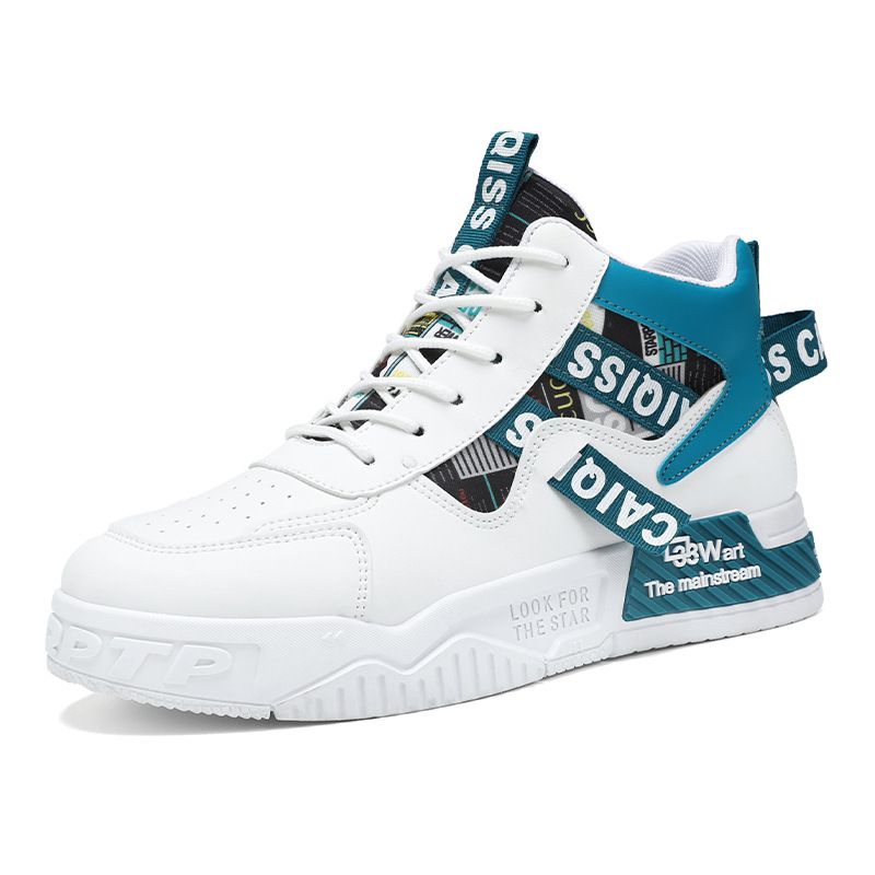 DANWEILE - Zapatillas deportivas casuales de caña alta - Blanco azul.