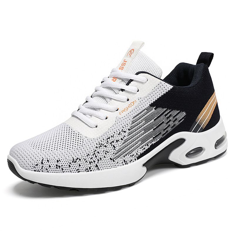 DANWEILE - Zapatillas transpirables de moda para hombre - Blanco Negro.