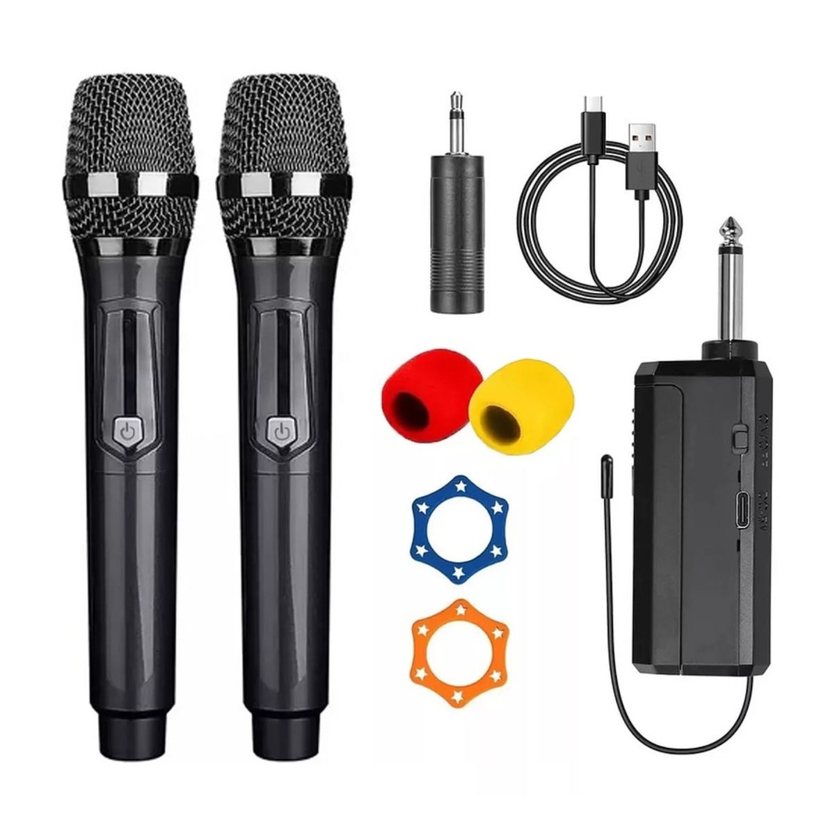 OEM - MICRÓFONO INALÁMBRICO PROFESIONAL KARAOKE KIT 2PCS