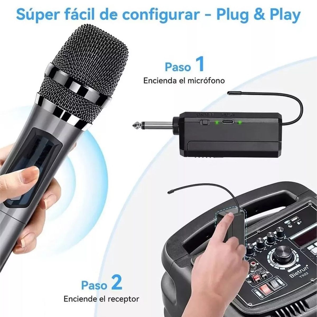 OEM - MICRÓFONO INALÁMBRICO PROFESIONAL KARAOKE KIT 2PCS