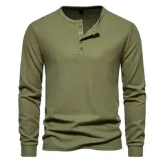 BLWOENS - Polera de manga larga para hombres - Verde