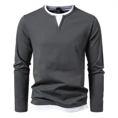 BLWOENS - Polera de manga larga para hombres - Gris